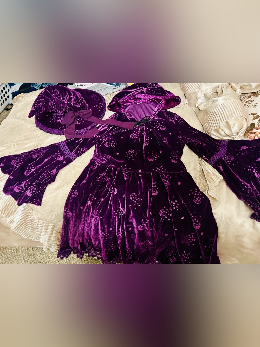 officially known as the Adult Coven Witch Hooded Dress. 1x from Spirit Hallow.